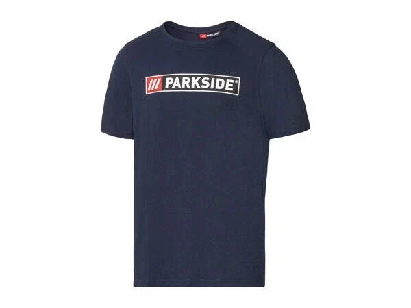 Mens Parkside Tools T-Shirt Fitted Style Navy Large Crew Neck Novelty Work