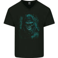 A Mean Gorilla Dark Style Mens V-Neck Cotton T-Shirt