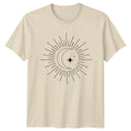 Hand Drawn Celestial Moon Star T-Shirt Boho Astrology Spiritual Art