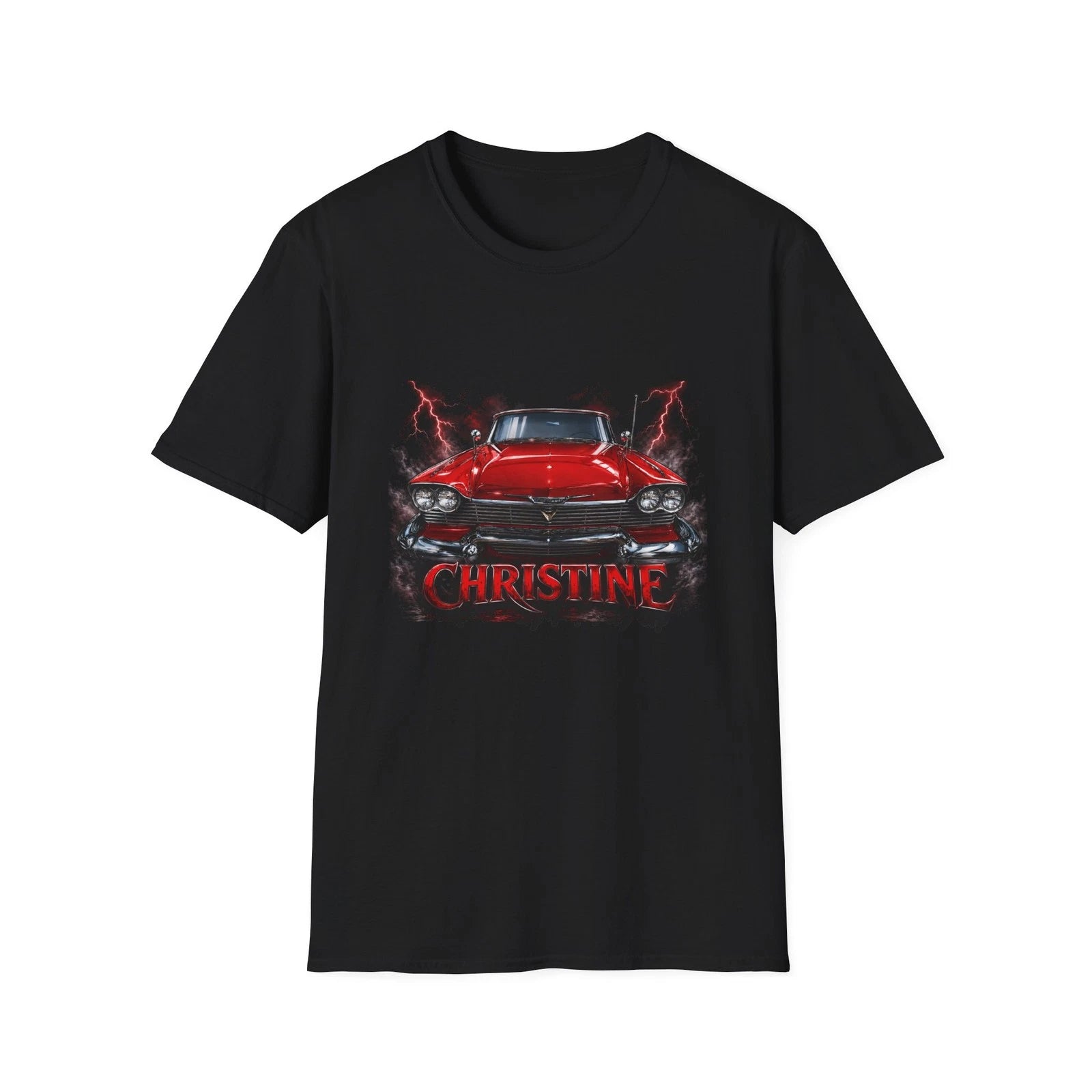 Christine car 80s horror c T-Shirt | Red vintage car, lightning
