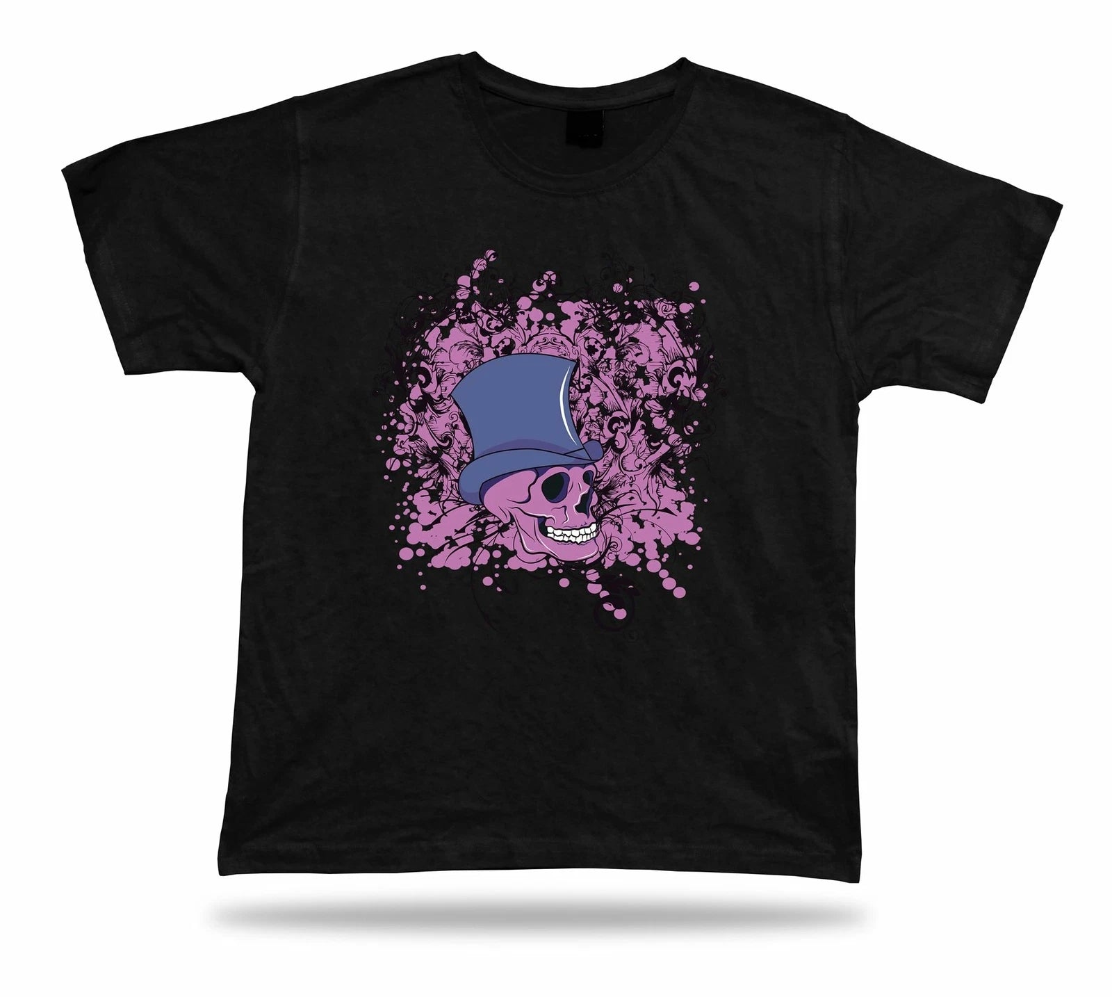 Skull with  Hat tee Floral stylish modern tshirt design special gift apparel