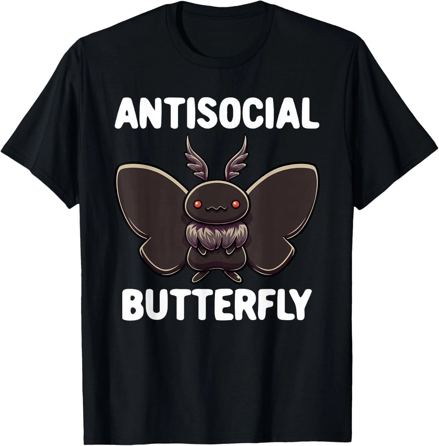 Mothman Shirt Antisocial Butterfly Introvert Cryptid T-Shirt
