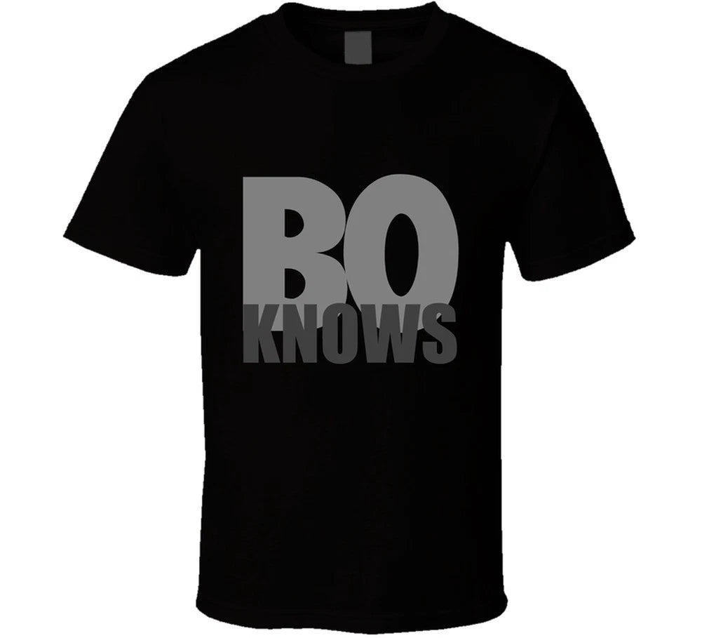 Bo Knows Original Replica Black Black T Shirt