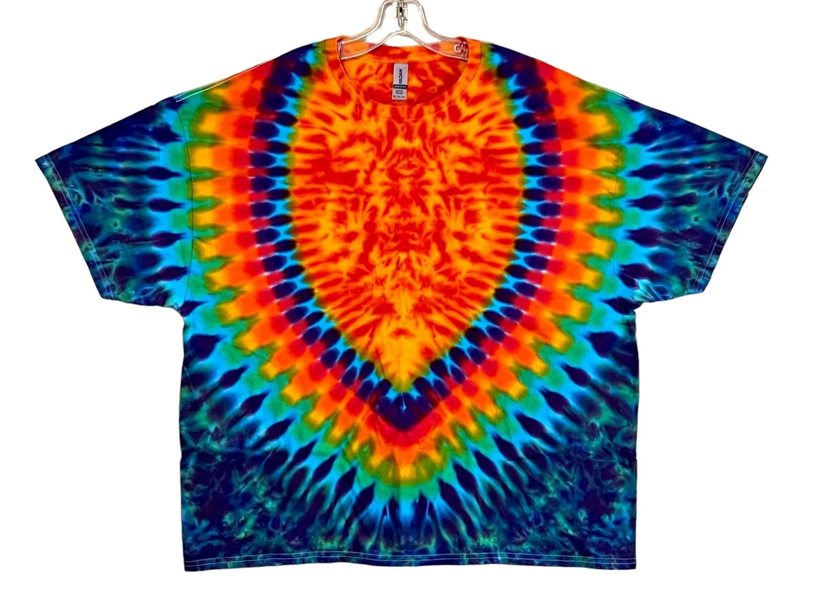 Tie Dye Shirt | Rainbow Fire Yoke | Handmade | Unisex | Tall | Women's