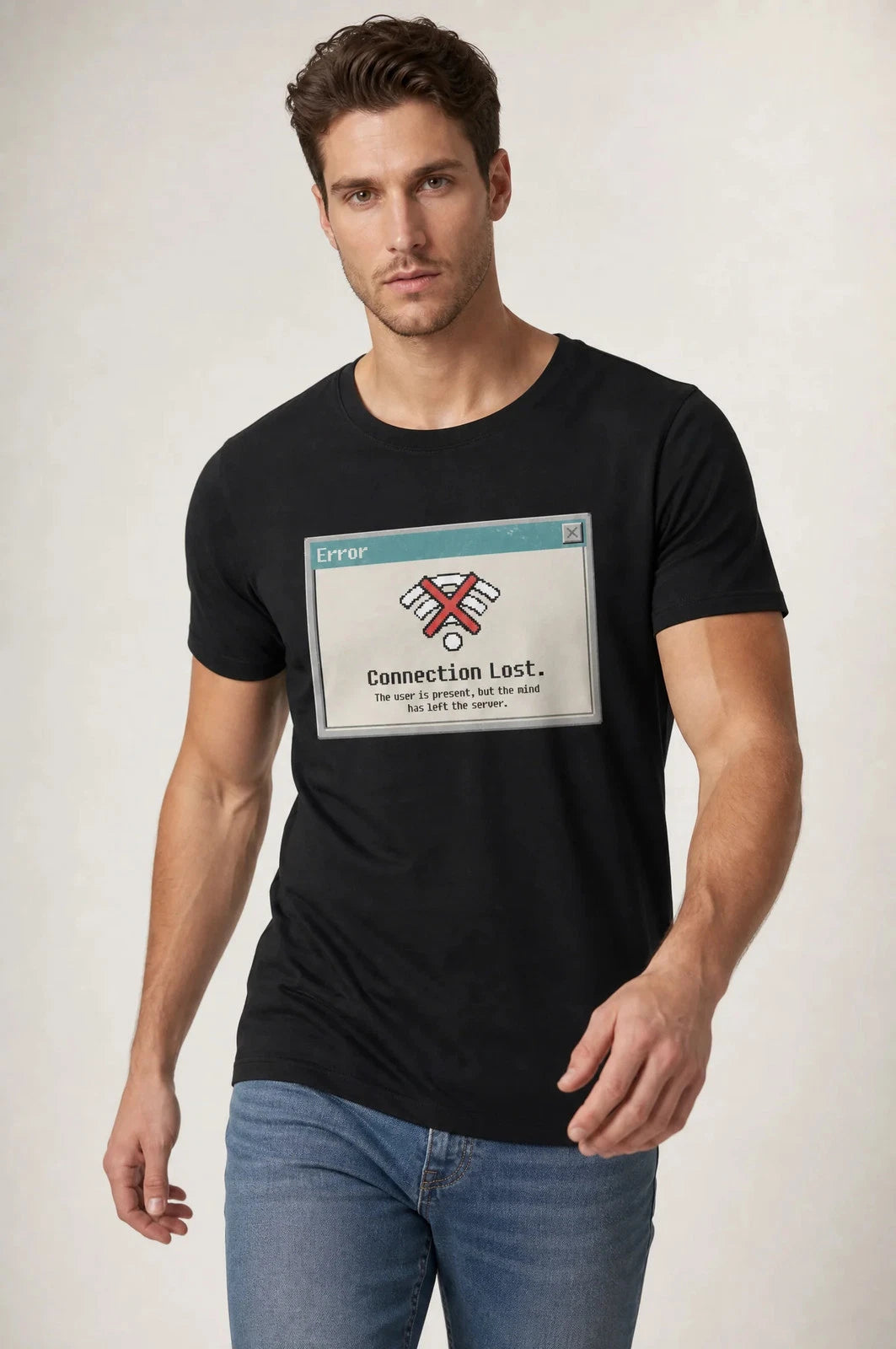 Funny Introvert T-Shirt Connection Lost Retro Offline Graphic Tee MOEBEER
