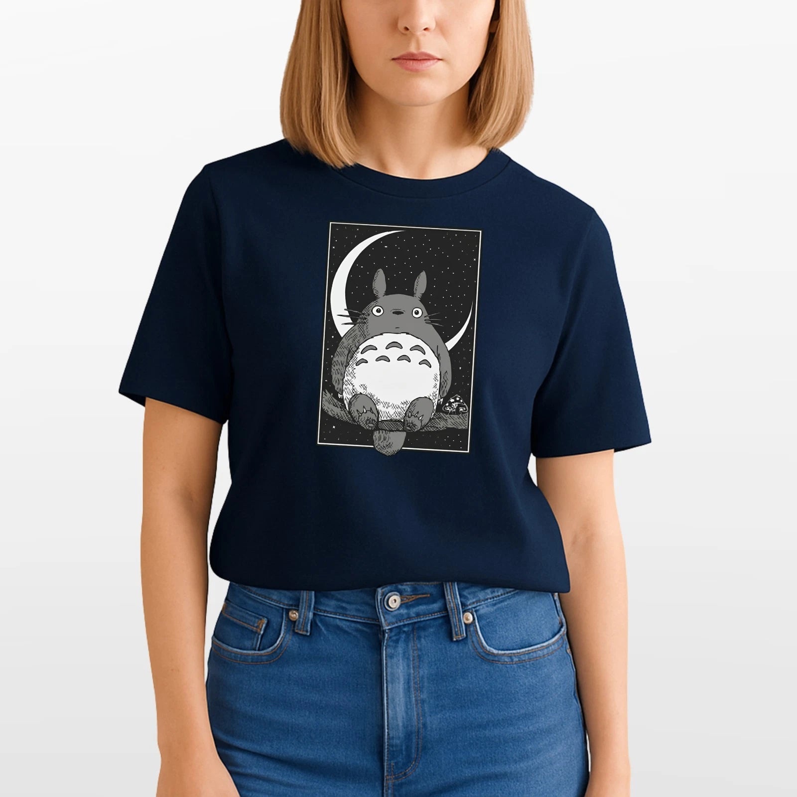 Studio Cat Ghibli Unisex T-Shirt Inspired Moon Totorro Anime Miyazaki