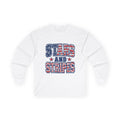 Patriotic Stars Stripes Long Sleeve American Flag Unisex Made in USA
