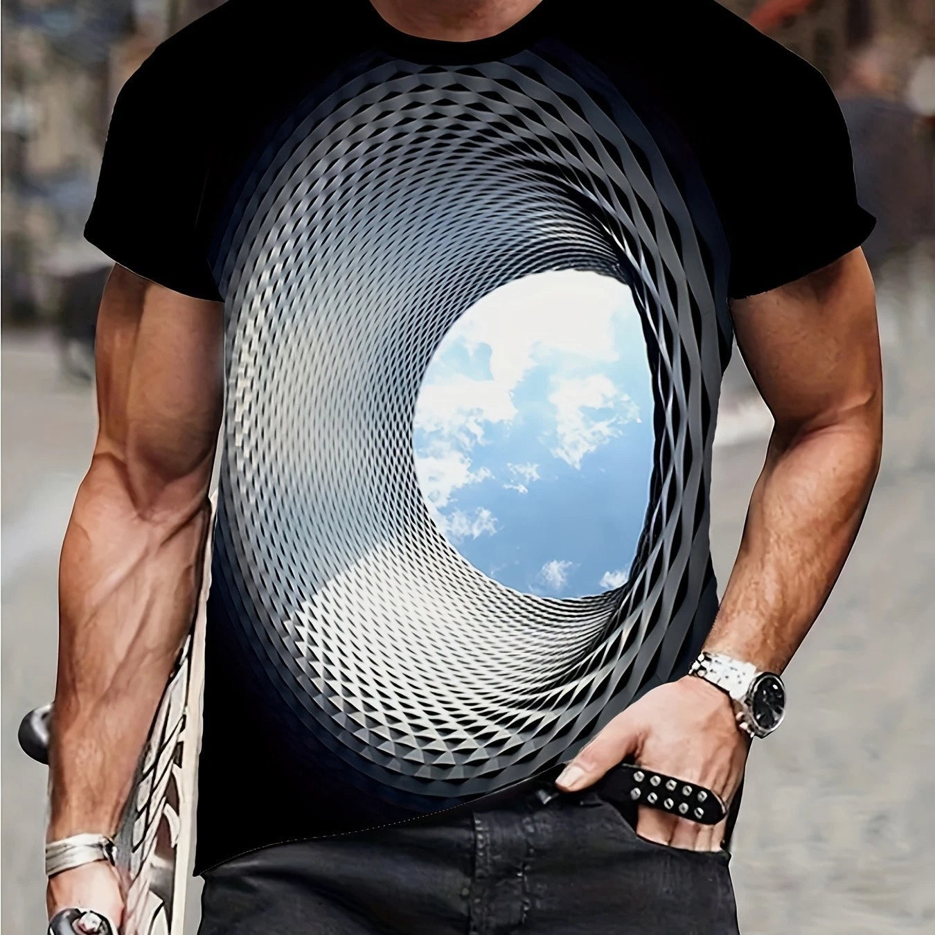 SKY Optical Illusion 3D shirt unisex T-shirt short sleeve S to 6Xl