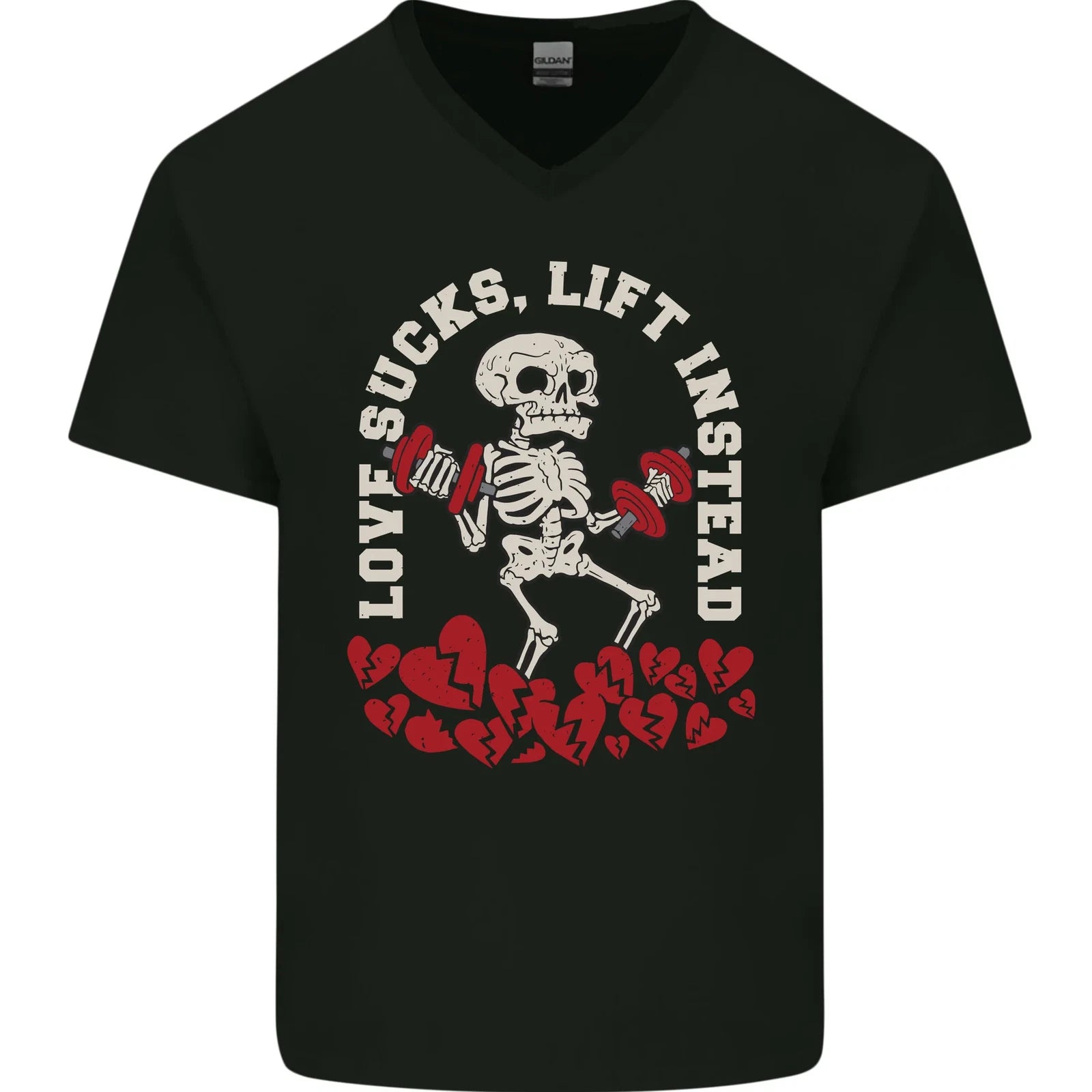 Love Sucks Gym Bodybuilding Singles Day Mens V-Neck Cotton T-Shirt