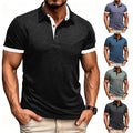 Men's Slim Fit T-Shirt Pullover Short Sleeve Top Lapel Neckline Quick Dry Blend