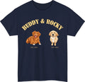 Personalized Dog Mom And Pet T-Shirt - Custom Portrait Photos Names Est Year Tee