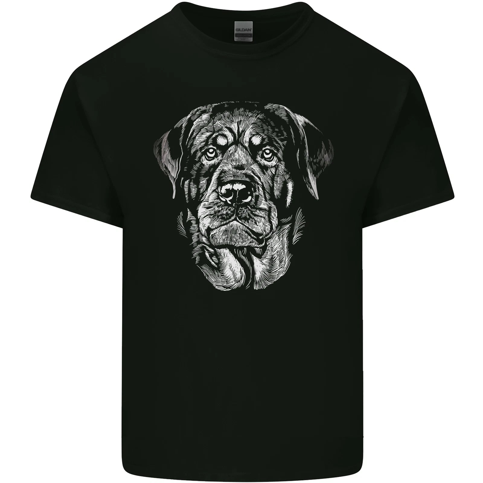 A Monochrome Rottweiler Dog Mens Light Cotton T-Shirt
