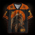 Halloween Pumpkin Demon Football T-Shirt V-Neck Polyester Graphic Jersey