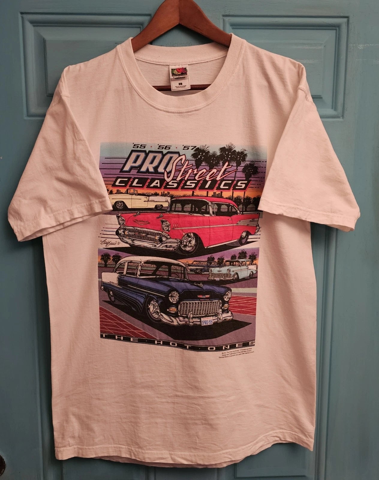 Vintage Y2K Pro Street Classics Hot Rods T-Shirt Size Large White