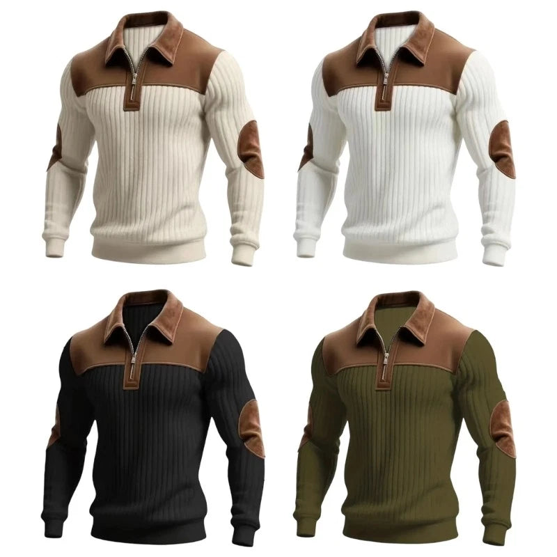 Quarter Zipper Shirt Men s Half Zip Collared Shirt,Easy Care for Daily Wear