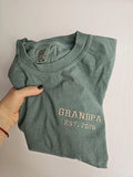 Comfort Color Embroidered Grandpa Est 2026 Pregnancy Reveal Custom Gift