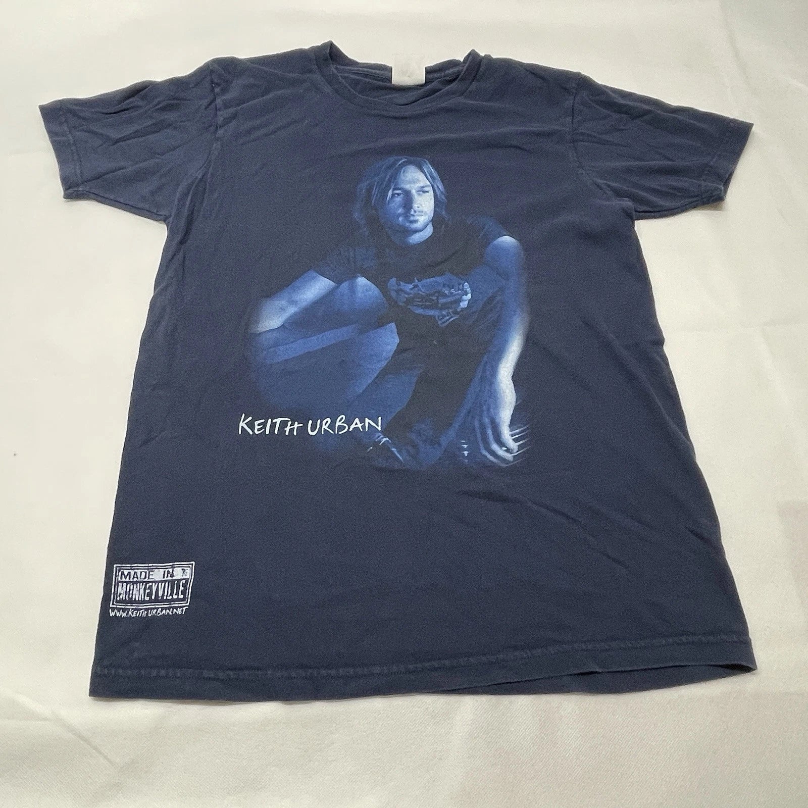 Keith Urban Shirt Made in Monkeyville Tee Be Here Tour Blue Size S