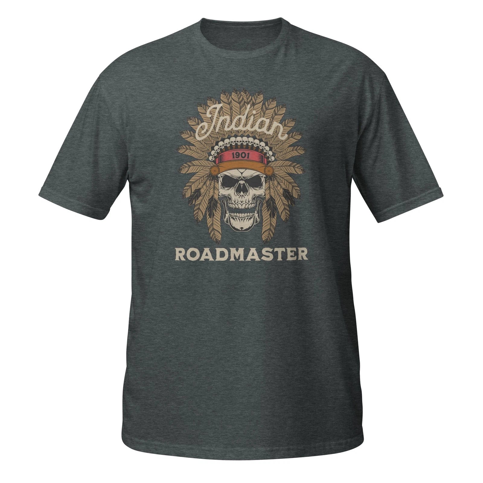 American Motorcycle Custom Indian Roadmaster skull Head dress T-shirt
