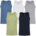South Shore Men's Vest Ribbed Cotton Plain Sleeveless Muscle Top Scoop Crew Neck