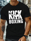 Men's Kickboxing Graphic Tee Big & Tall Casual Short Sleeve Summer T-Shirt
