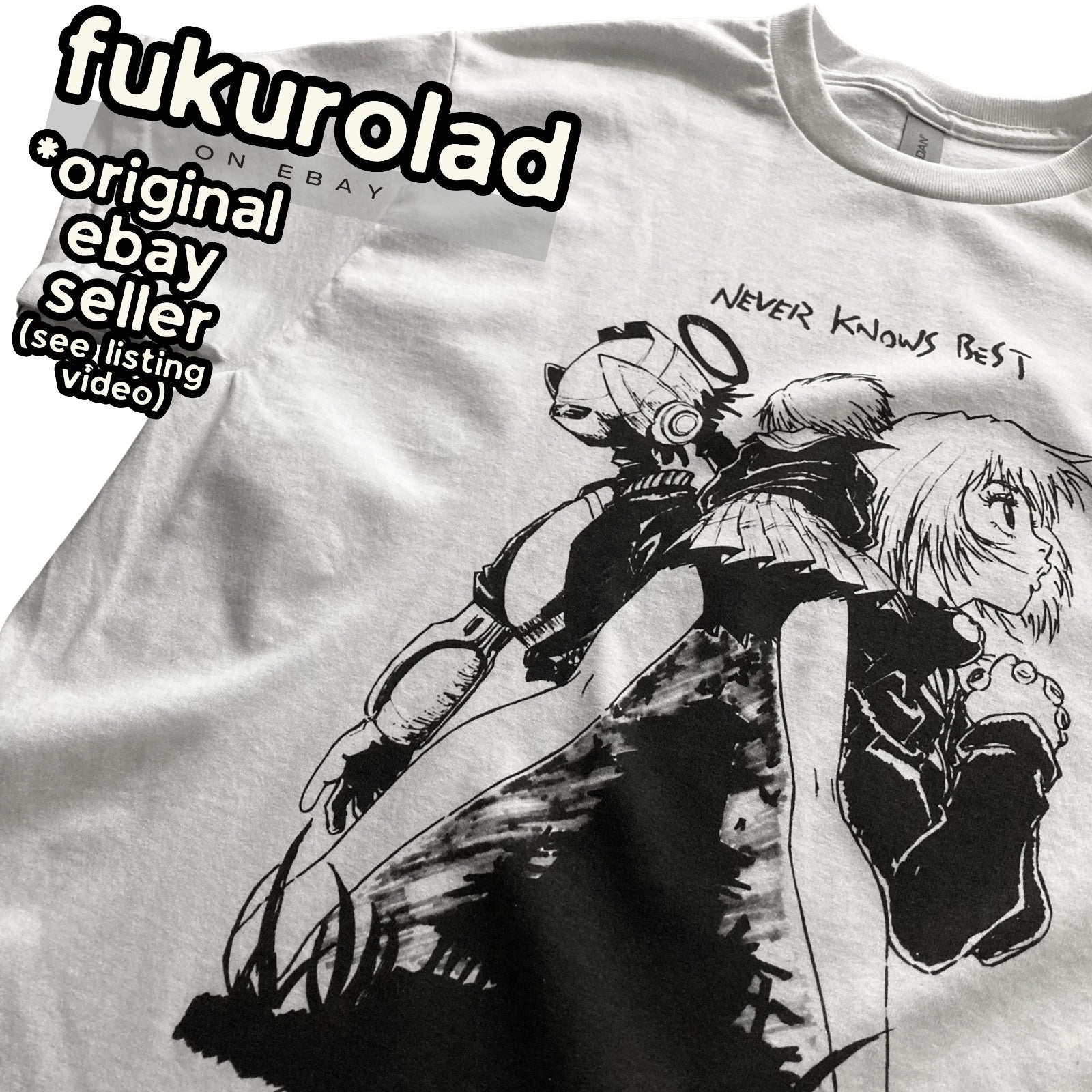 FLCL FOOLY COOLY NEVER KNOWS BEST Anime UNISEX t shirt - GILDAN - quality print