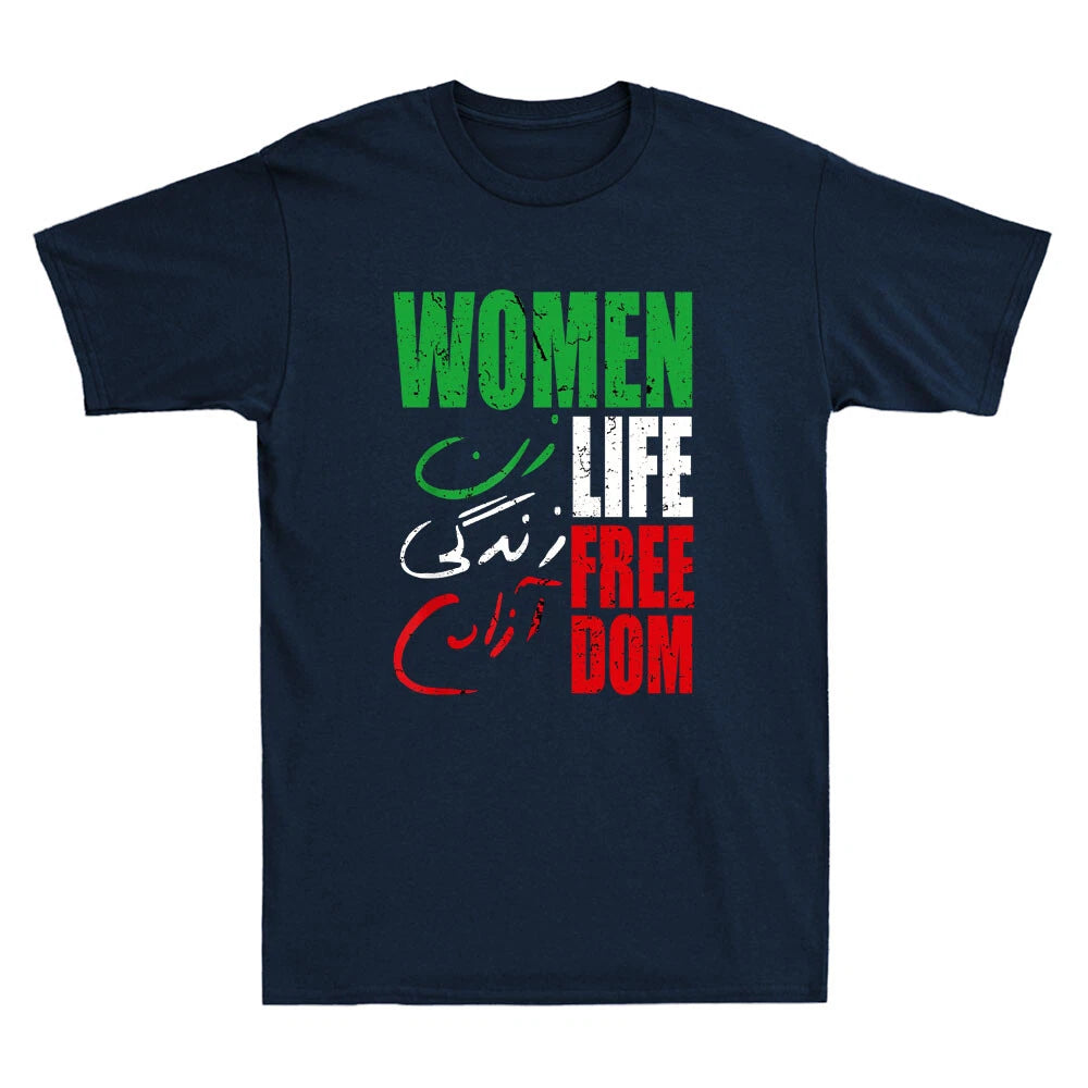 Women Life Freedom Zan Zendegi Azadi Farsi Stand With Iran Vintage Men's T-Shirt