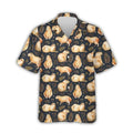 Mens Button Down Shirts Funny Capybara Cute Printed Hawaiian Tops Novelty Ugly