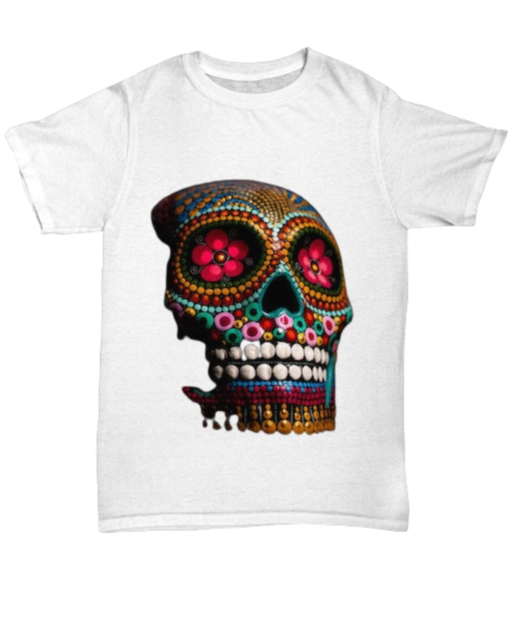 Skull shirt, Flowery skull t-shirt, Cool design shirt - Unisex Tee