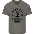 Micks Gym Training Boxing Boxer Box Mens V-Neck Cotton T-Shirt