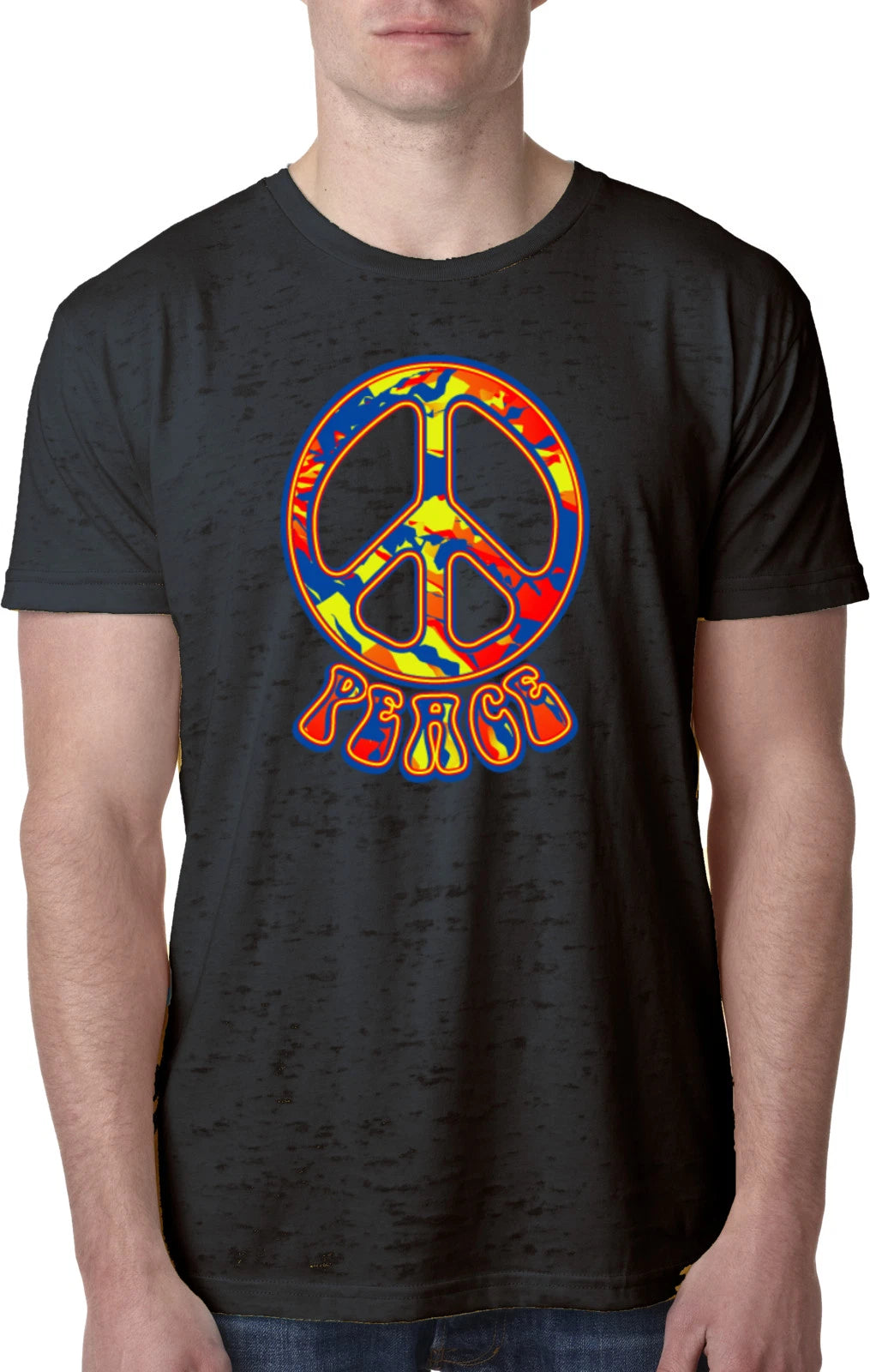 Buy Cool Shirts Funky Peace Sign Burnout T-shirt