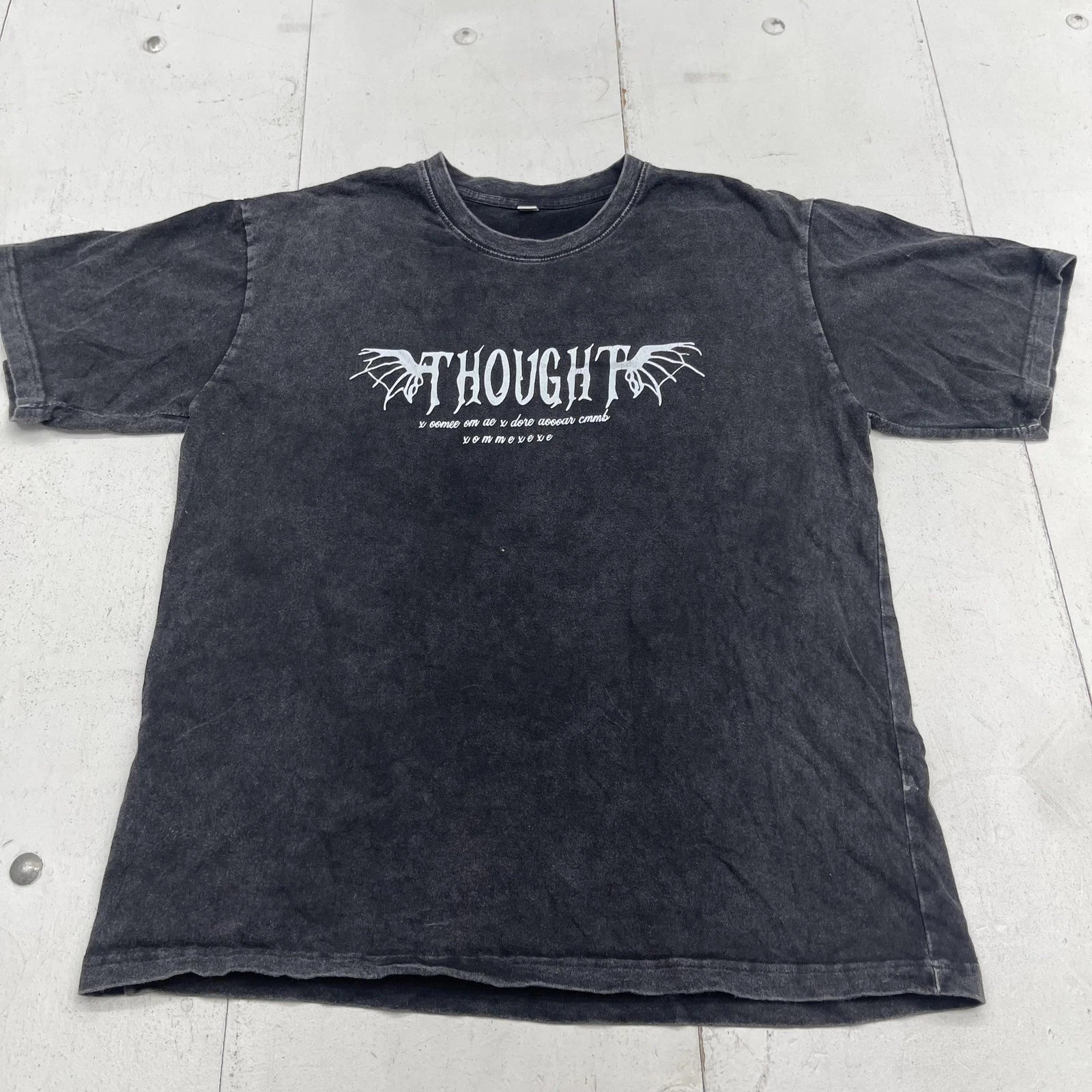 Thought Shirt Mens Small Black Gothic Graphic Tee Santa Rosa Roses Streetwear