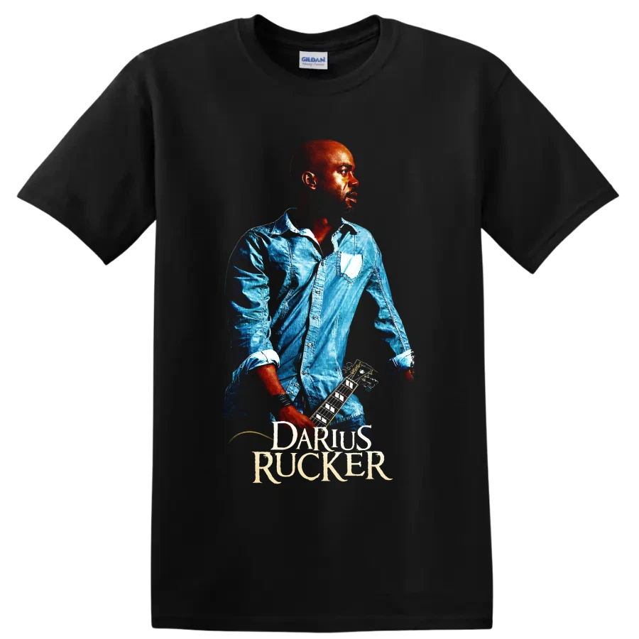 Darius Rucker Guitar Country Singer T Shirt Blue Portrait Concert Music Art Tee