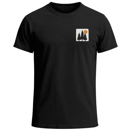 Men's Forest Logo T-Shirt Outdoor Badge Nature Print Summer Fashion
