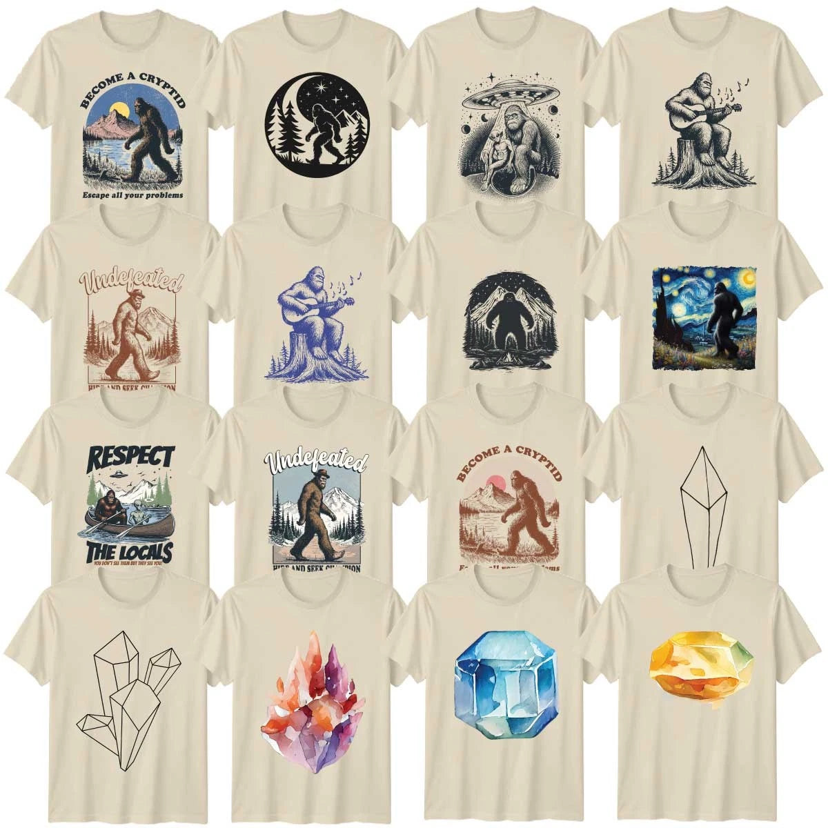Watercolour Adult T-Shirt Crystals Geometric Art Lover Gift