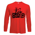 SKELETON RIDER LONG SLEEVE T-SHIRT - Biker Chopper Motorcycle - Choice Of Colour