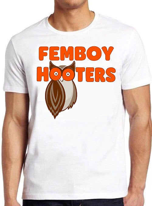 Femboy Hooters T Shirt Owl Boobs America USA Bird Logo Cool Gift Tee M458