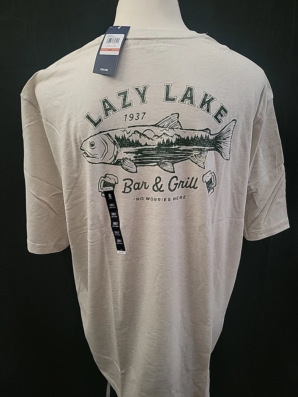 New Men's Big & Tall 2XB IZOD Saltwater Relaxed Classics Lazy Lake Bar T-Shirt