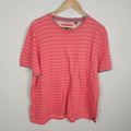 Ted Baker T Shirt Mens 2XL Size 6 Red Striped Casual Designer Modern Statement