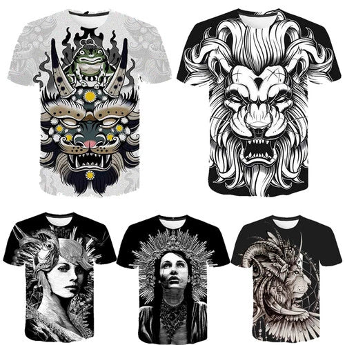 Harajuku Animal Girl Oversize 3D printed T-shirt men's women fashion Casual Tops