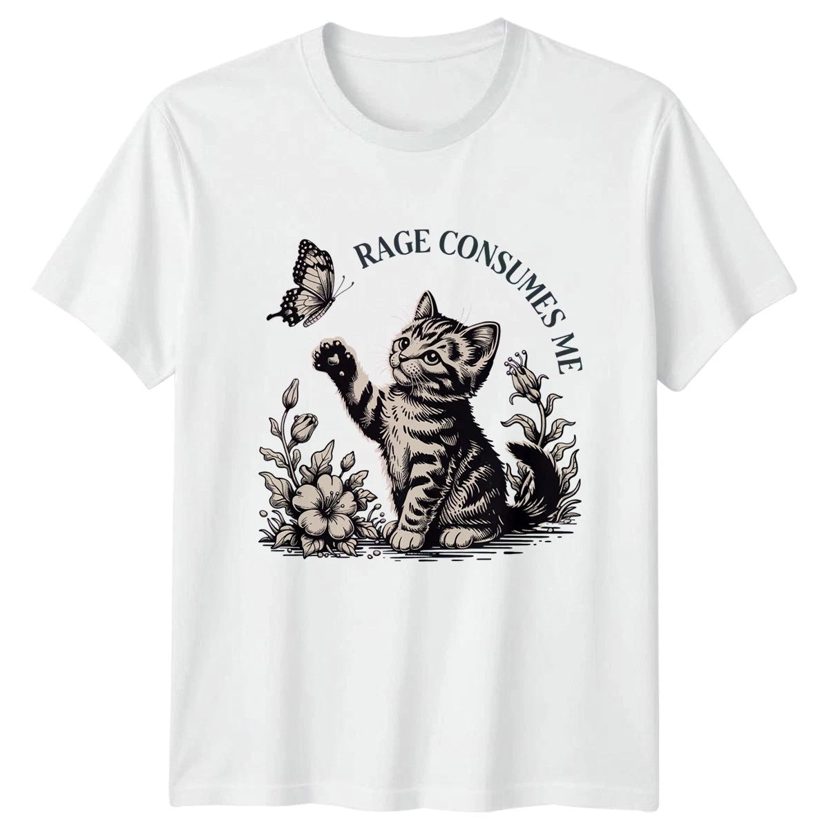Rage Consumes Me T-Shirt Sarcastic Cat Cats Birthday Gift For Him And Her