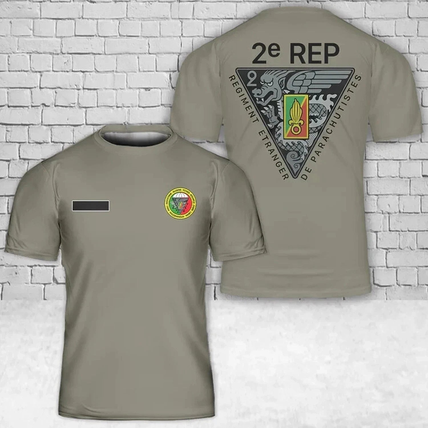 Custom Name 2e REP Paratrooper T-Shirt - French Foreign Legion 3D Graphic Tee