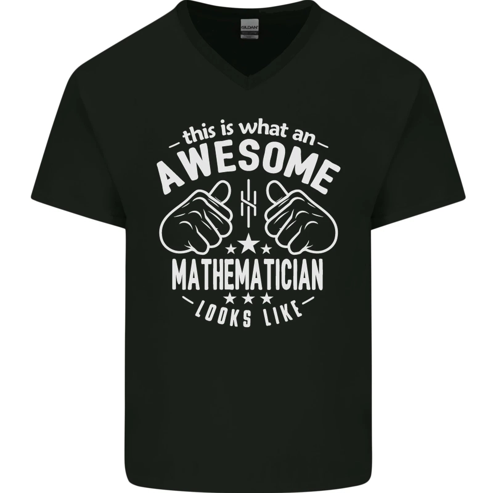 An Awesome Mathematician Looks Like Mens V-Neck Cotton T-Shirt