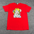 Gildan Shirt Mens M Liquid Blue Pop Art Comic Girl OMG SRSLY Red Graphic