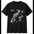 Flemish Giant Rabbit with Roses Cute Mens T-Shirt Black 100% Cotton Birthday
