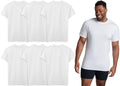 6 White Tall Man XLT 46-48 Inch Crew Neck T-Shirts Fruit Of The Loom 117-122 CM
