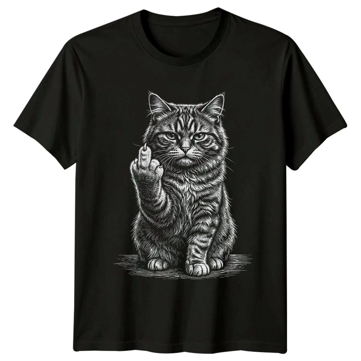 Grumpy Cat Middle Finger T-Shirt Sarcastic Pets Cats Gift For Him And Her