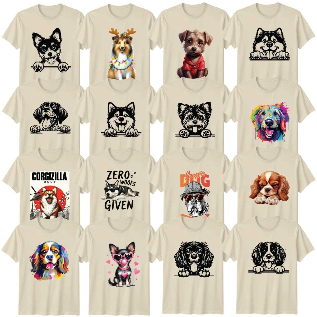 Funny Corgi Dog Adult T-Shirt Cavalier King Charles Spaniel Dog Lover Gift