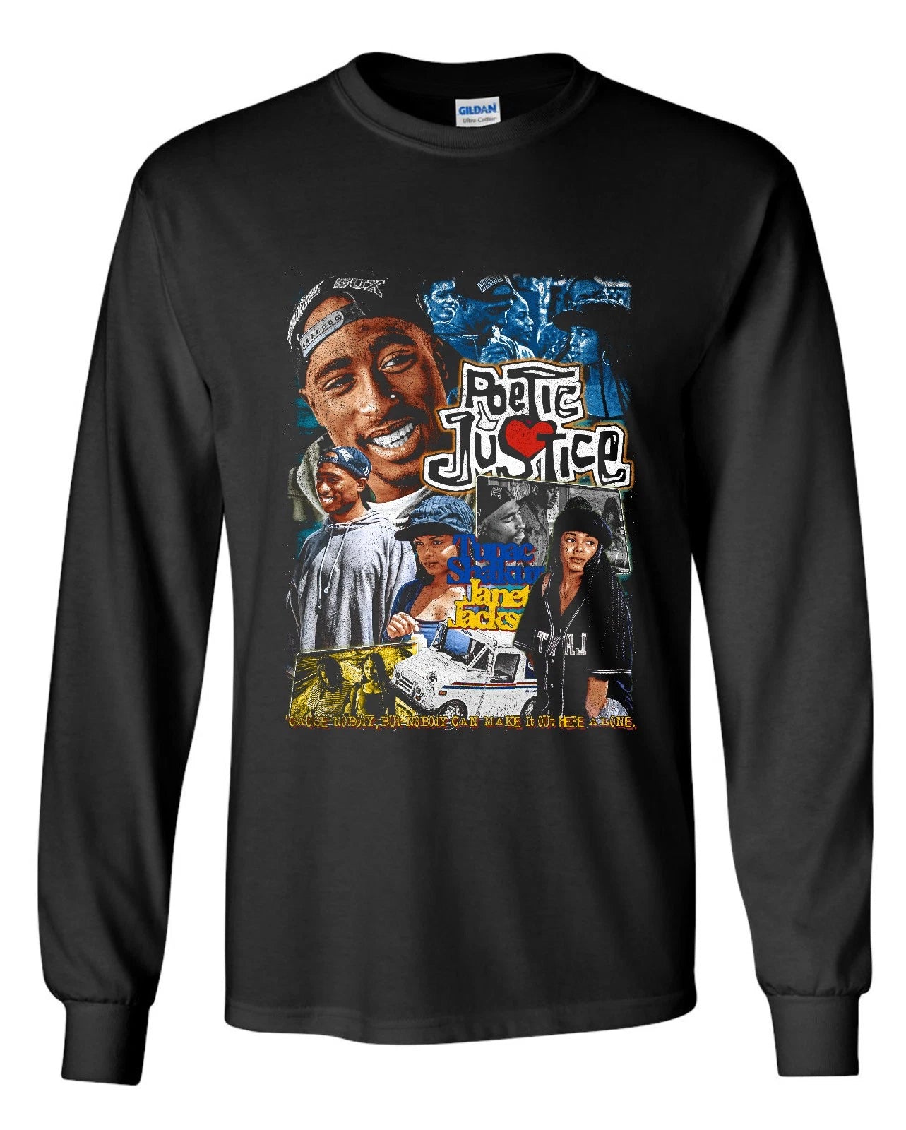 Poetic Justice long Sleeve T-Shirt - Tupac Shakur, 2pac, Janet Jackson 90s movie