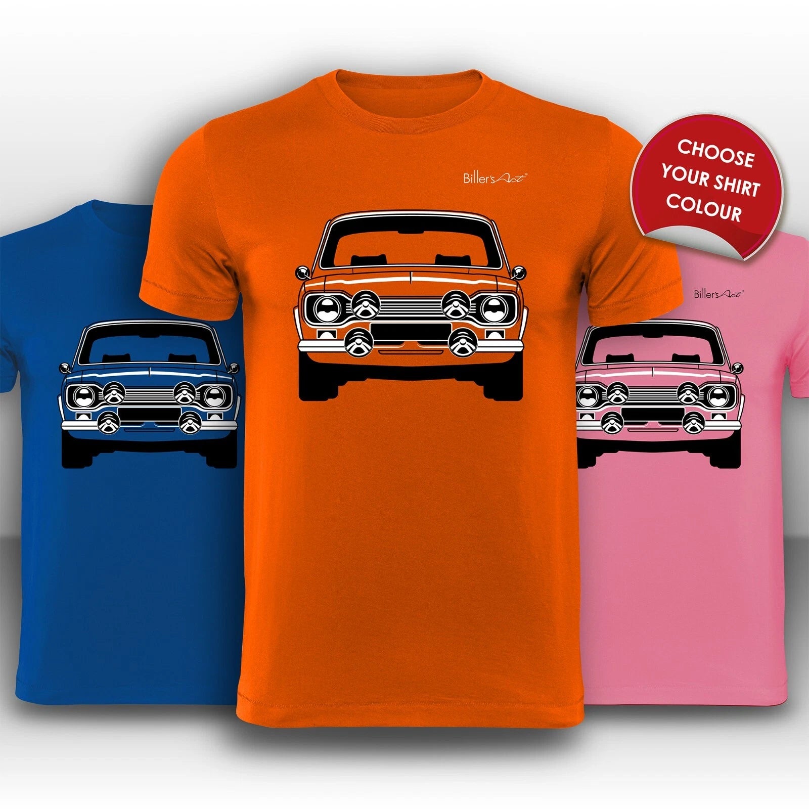 Ford Escort Mk1 Front View Super Cool hand printed T-Shirt