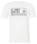 Newcastle United Official White Cotton Short Sleeve T Shirt St James's Park St